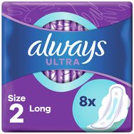 Always Ultra Long Plus Sanitary Towels With Wings Size 2, 8 бр