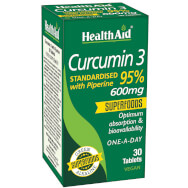 Health Aid Curcumin 3 600mg Συμπλήρωμα Διατροφής Αντιοξειδωτικής Κουρκουμίνης & Πιπερίνης για Μέγιστη Απορρόφηση 30 Tabs
