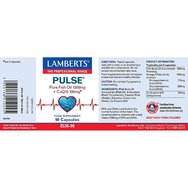 Lamberts Pulse Pure Fish Oil 1300mg & CoQ10 100mg, 90caps