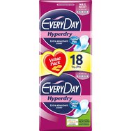 Every Day Hyperdry Maxi Night Value Pack Екстра тънки салфетки Екстра абсорбент, идеални за нощта 18 парчета Every Day Hyperdry Maxi Night Value Pack Екстра тънки салфетки Екстра абсорбент, идеални за нощта 18 парчета