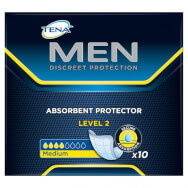 Tena Men Absorbent Protector Level 2 Διακριτική και Ασφαλής Προστασία για την Αντρική Μέτριας Μορφής Ακράτεια 10τμχ