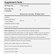 Now Foods 5-HTP 100mg Хранителна добавка за повишаване нивата на серотонин в тялото 60 VegCaps