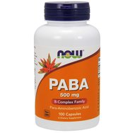 Now Foods Paba 500mg (Para-aminobenzoic Acid) Хранителна добавка, формула за образуване на червени кръвни клетки 100caps