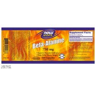 Now Foods Beta Alanine 750mg Хранителна добавка за намаляване на умората и възстановяване на напрегнатите мускули 120veg.caps