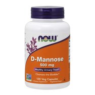 Now Foods D-Mannose 500mg Хранителна добавка 10 пъти по-мощна от инфекция на пикочните пътища с червена боровинка 120 VegCaps