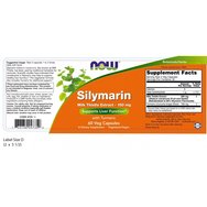 Now Foods Silymarin Milk Thistle Extract 150mg Хранителна добавка, детоксикация, защита и подмладяване на черния дроб 60 VegCaps