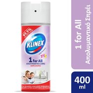 Klinex 1 For All Wild Flowers Дезинфекционен спрей без хлор за всички повърхности с аромат на диви цветя 400ml