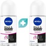 Σετ Nivea Black & White Invisible Original Deo Roll-On Γυναικείο Αποσμητικό Διάρκειας Έως & 48 Ωρών Κατά των Λευκών Στιγμάτων 100ml (2x50ml)