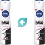 Σετ Nivea Black & White Invisible Original Deo Spray Γυναικείο Αποσμητικό Spray Κατά των Λευκών Σημαδιών 300ml (2x150ml)