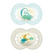 Mam Original Night Silicone Soother 16m+, 2 Τεμάχια, Κωδ 260S - Σιελ / Κρεμ