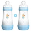 Mam Promo Pack Easy Start Anti-Colic Nature Safari 2+ Μηνών 2x260ml, Κωδ 355S - Μπλε