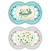 Mam Original Night Silicone Soother 16m+, 2 Τεμάχια, Κωδ 260S - Γκρι / Γαλάζιο