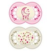 Mam Original Night Silicone Soother 16m+, 2 Τεμάχια, Κωδ 260S - Ροζ / Κρεμ