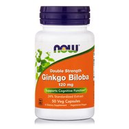 Now Foods Ginkgo Biloba Double Strength 120mg Συμπλήρωμα Διατροφής για Καλή Λειτουργία του Εγκεφάλου & Ενίσχυση Μνήμης 50VegCaps