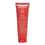 Apivita Bee Sun Safe Anti-Spot & Anti-Age Defence Tinted Face Cream With Marine Algae & Propolis Spf50, Velvet Texture 50ml