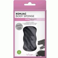Vican Konjac Body Sponge Гъба за тяло с бамбуков въглен на прах, 1 бр.